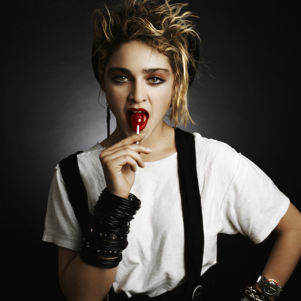 madonna licking a lolly- pop