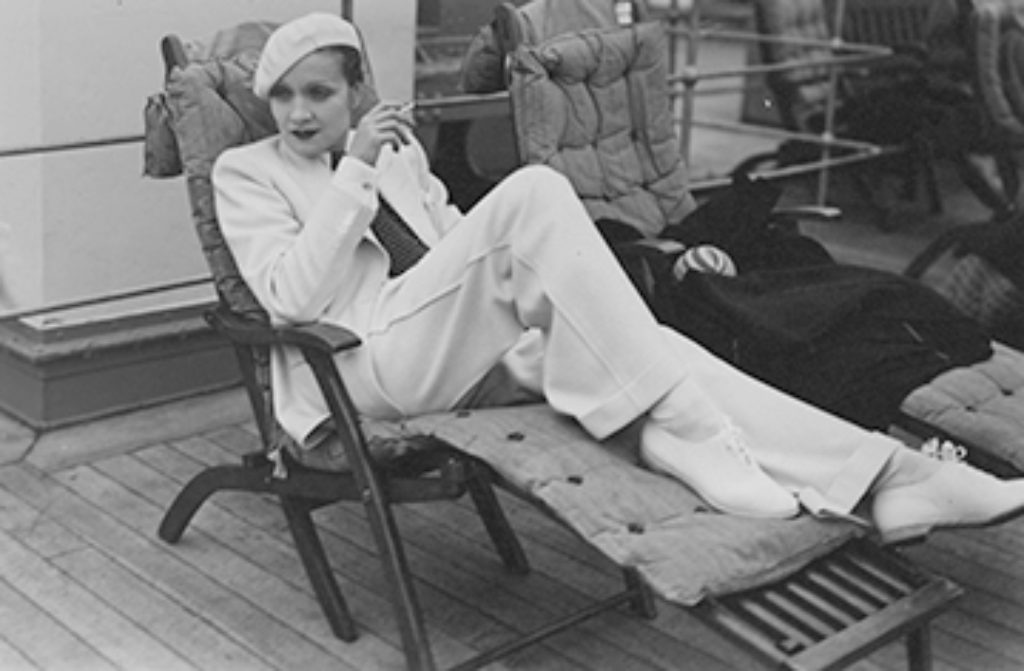marlene dietrich white suit lounge chair