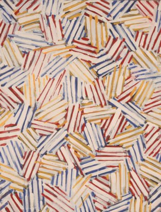 Detail of painting by Jasper Johns