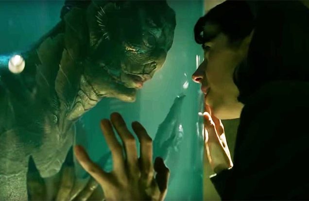 Shape of Water touching through glass