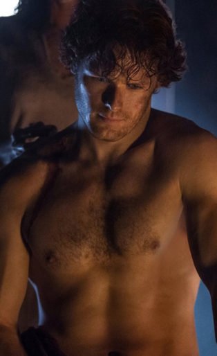 Jamie, the Scottish highlander, is a smoking hot stud muffin. Not since the glory days of Sean Connery have we hungered for a hunk in a kilt.