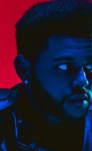The Weeknd red background