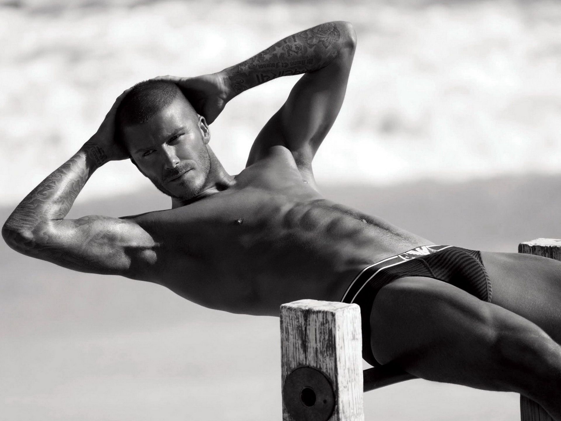 David Beckham sexy abs photo