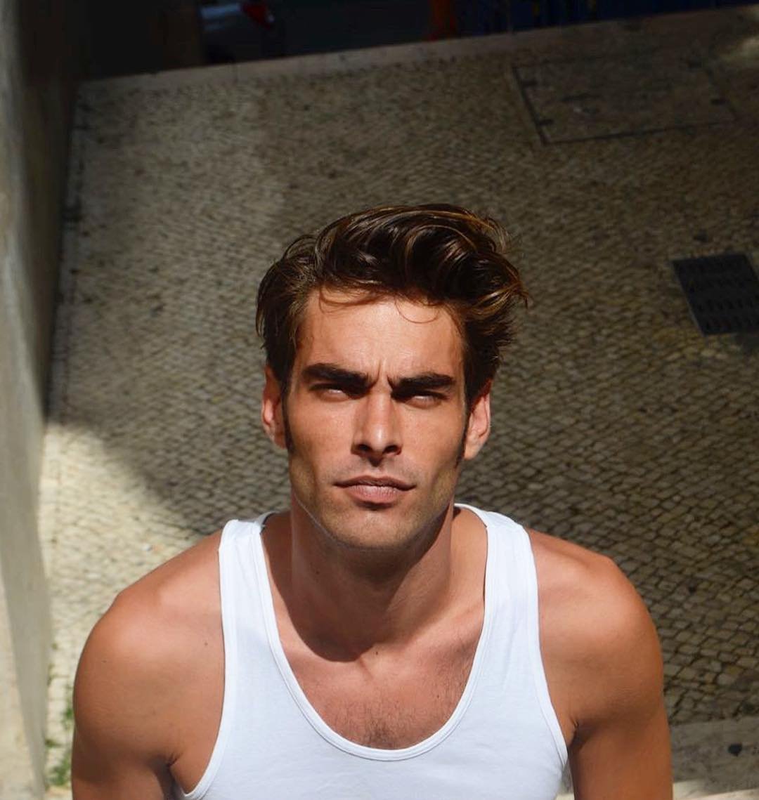 Jon Kortajarena white tank sexy lips