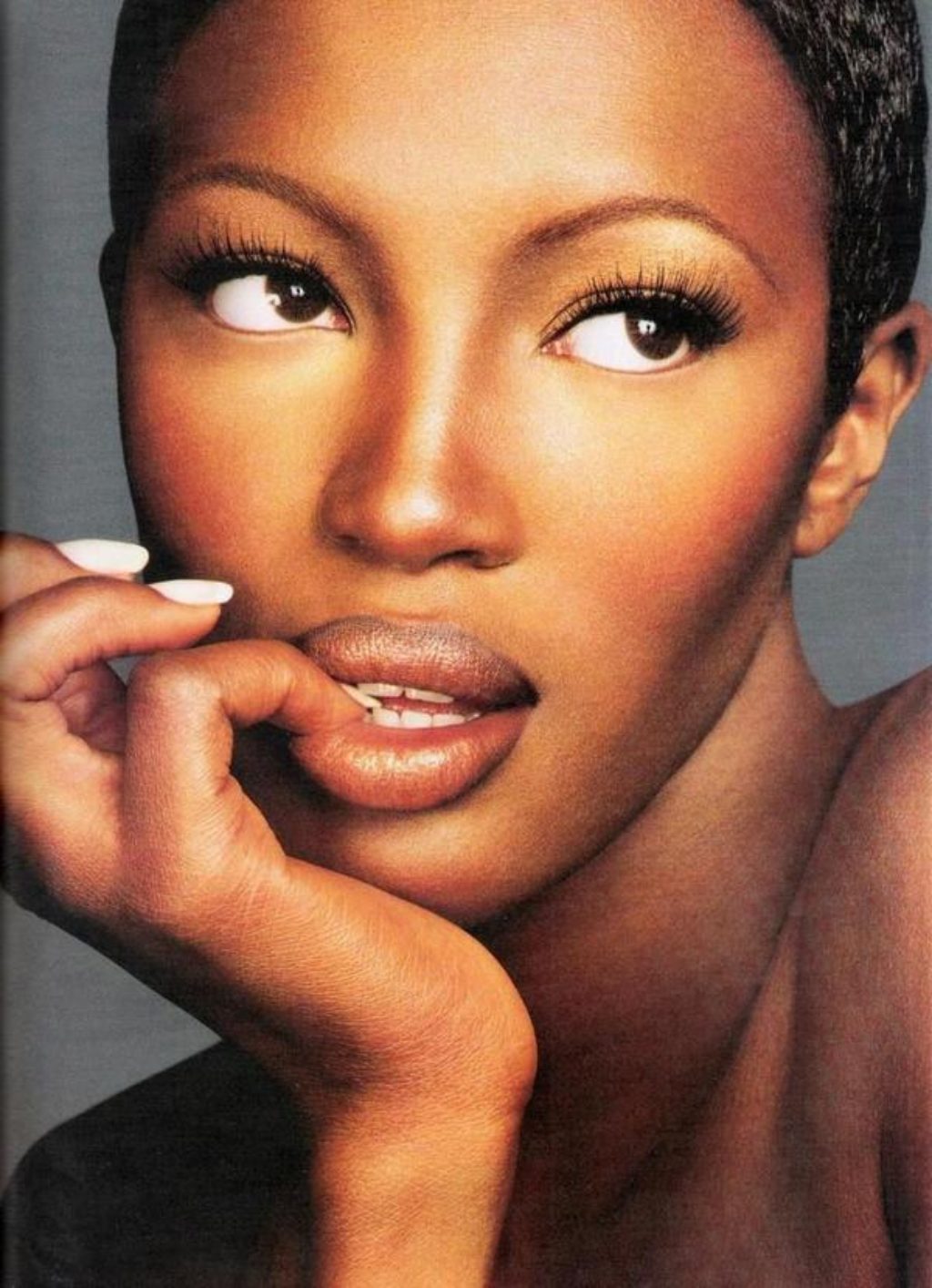 Naomi Campbell portrait with make up by make up artist Kevyn Aucoi