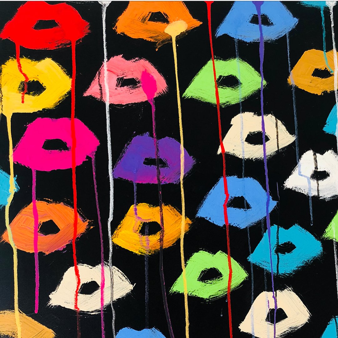 Donald Robertson Lip Print Painting 