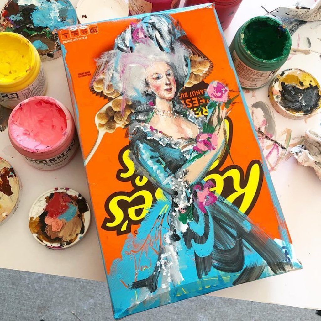 Donald Robertson Marie Antoniette Reese's cereal box 