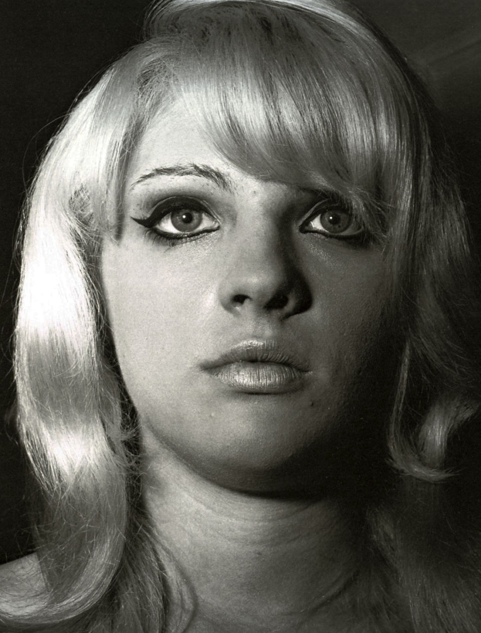 photograph of a blonde woman taken by Diane Arbus