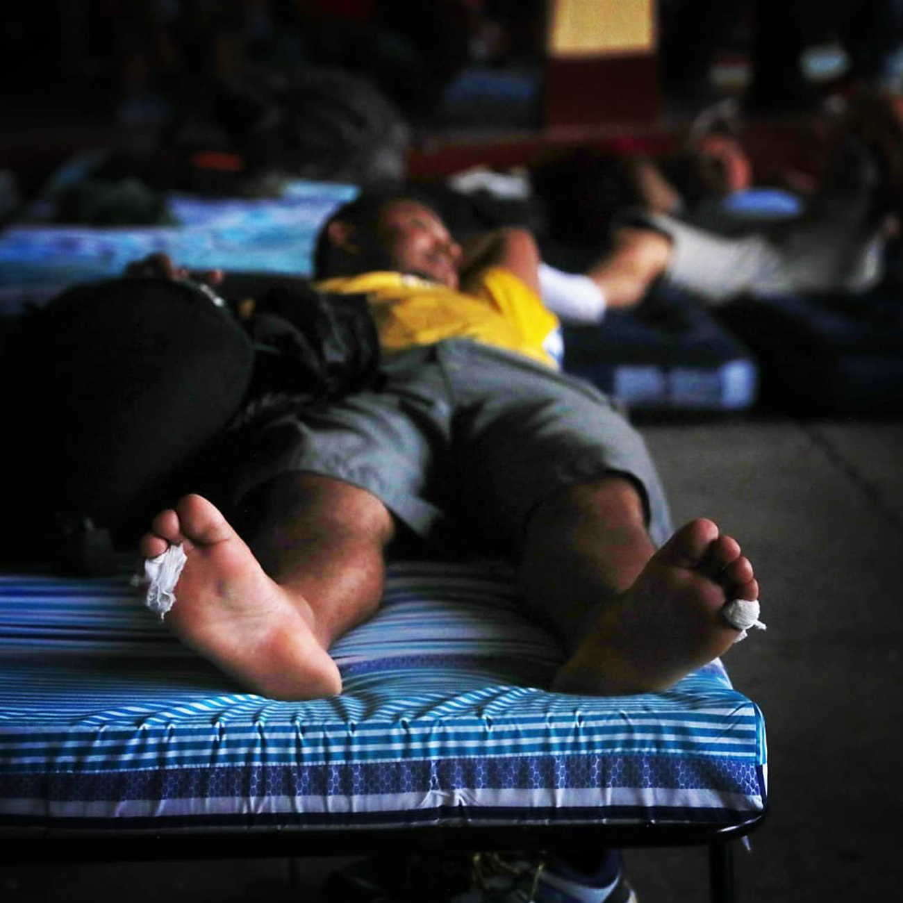 Image of the immigrant caravan from Mexico and Honduras