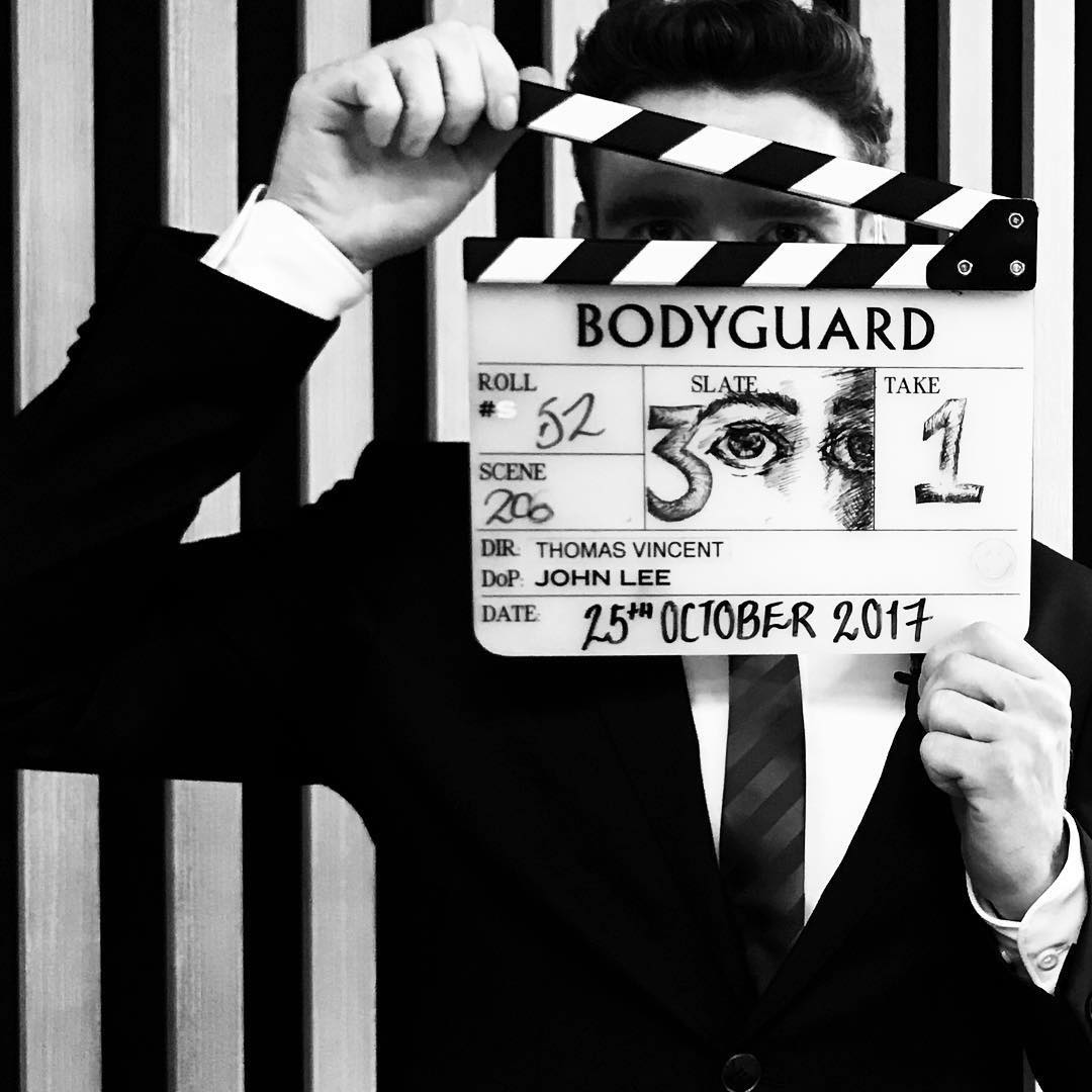 Richard Madden clapper of netflix show Bodyguard