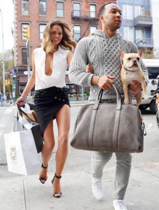 Chrissy Tiegen John Legend with dog