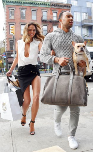 Chrissy Tiegen John Legend with dog