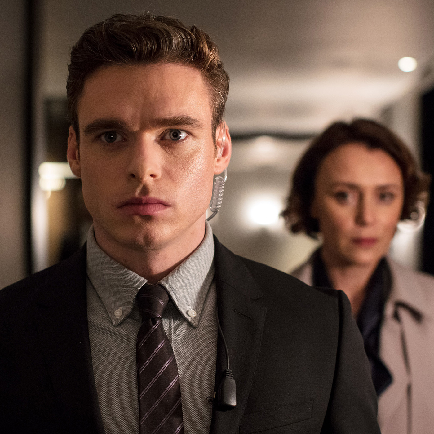 Richard Madden and Keeley Hawes scene from Bodyguard