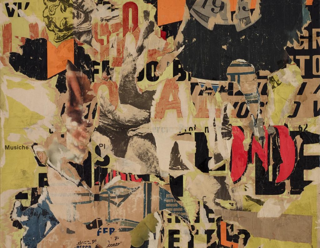 Mythology in Black and Red - Collage by Mimmo Rotella