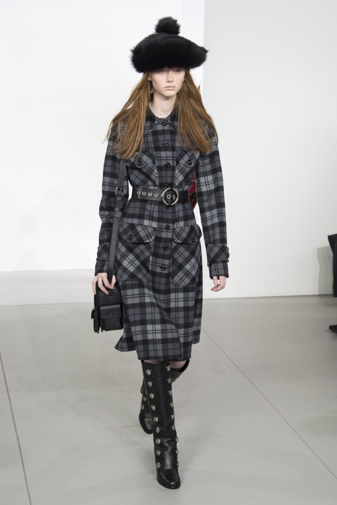 Michael Kors Fall 2018 runway tartan tween jacket
