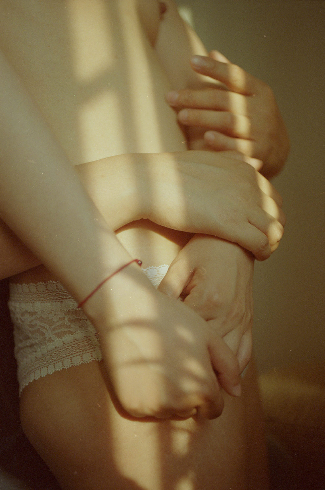 lovers embrace in their underwear by li hui