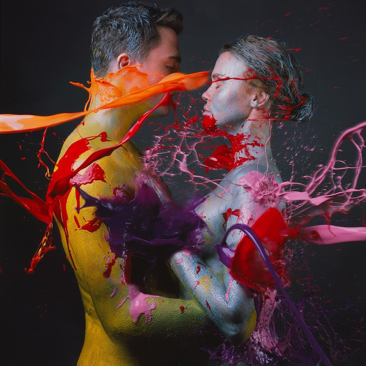 artistic sexy image of couple embracing 