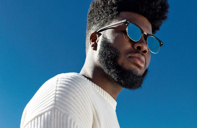 Khalid blue sky sunglasses white sweater