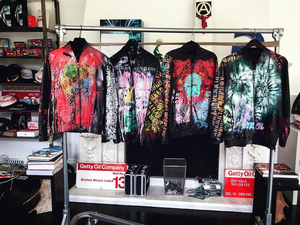 Nats Getty Strike Oil Spray Painted Leather Jackets