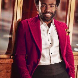 Donald Glover red velvet jacket