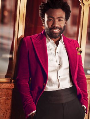 Donald Glover red velvet jacket