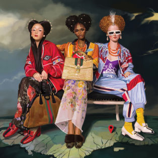 gucci-hottest-fashion brand for 2019-image of 3 female models styled in head to toe Gucci