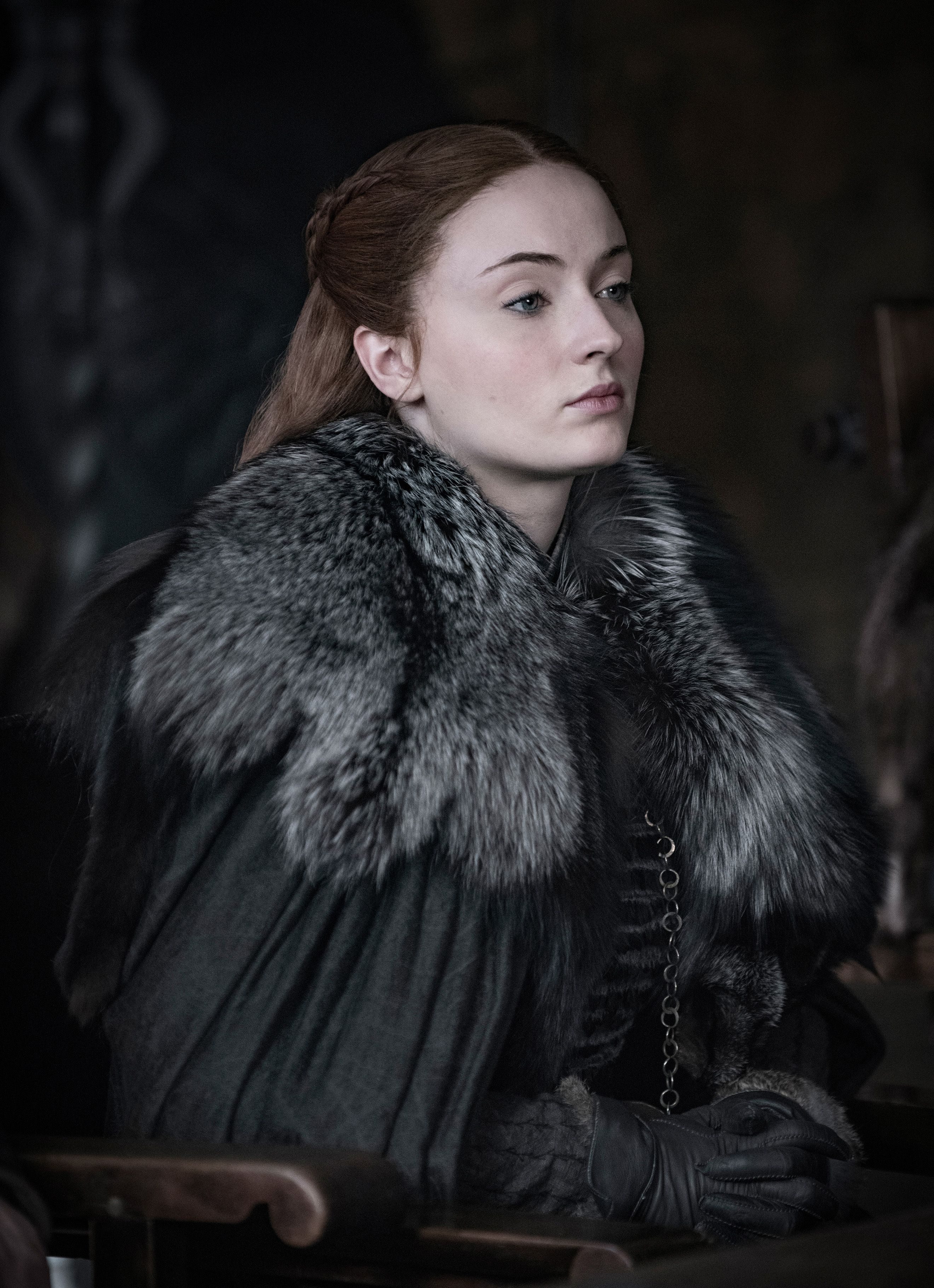 Game of Thrones Sansa Stark in Fur collar and coat Ready To Rule