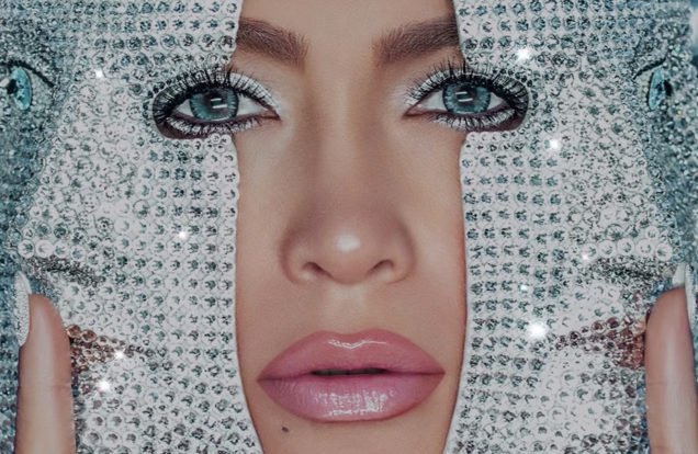 Jennifer Lopez jeweled mask
