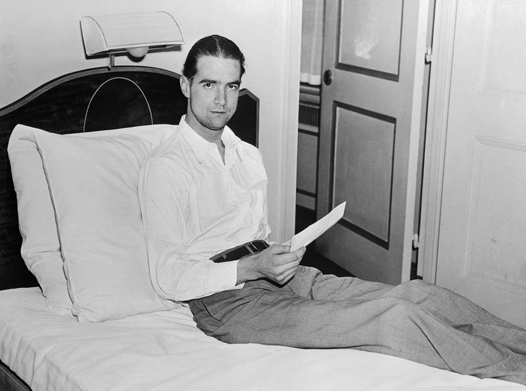 Howard Hughes in a bungalow at the Beverly Hills Hotel