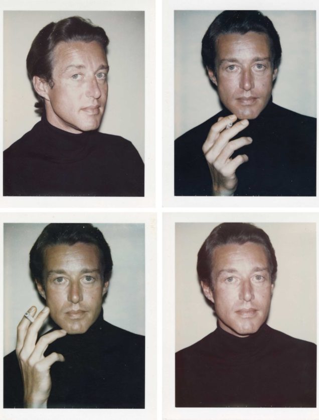 halston- in a black and white photo series of 4 pics