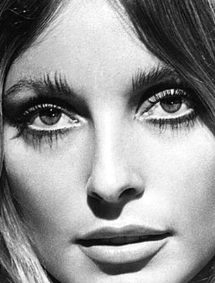 sharon tate black and white closeup