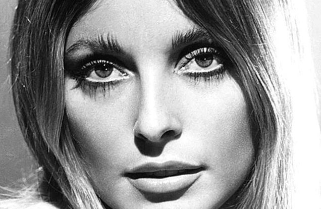 sharon tate black and white closeup