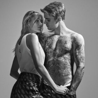 justin hailey bieber black and white