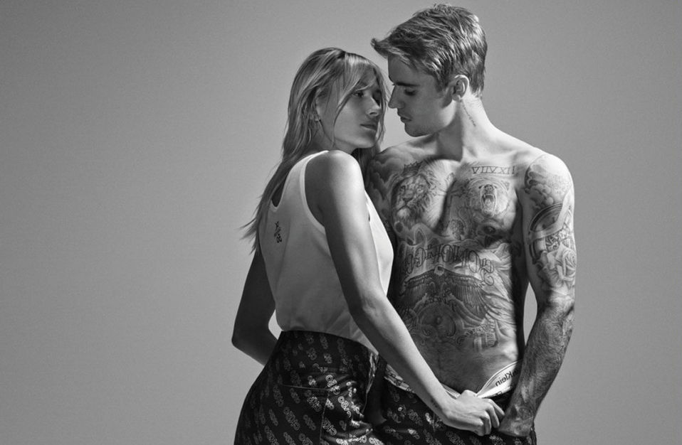 justin hailey bieber black and white