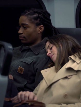 Couple on train
