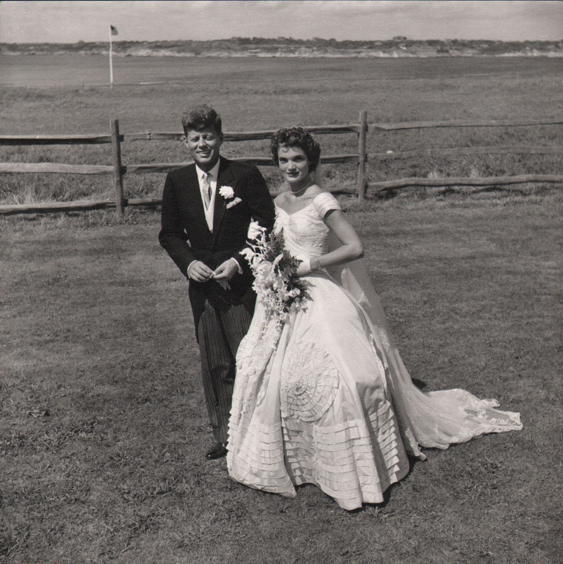 John F. Kennedy & Jacqueline Bouvier on Their Wedding Day, Newport, Rhode Island by Toni Frissell courtesy of Keith de Lellis Gallery