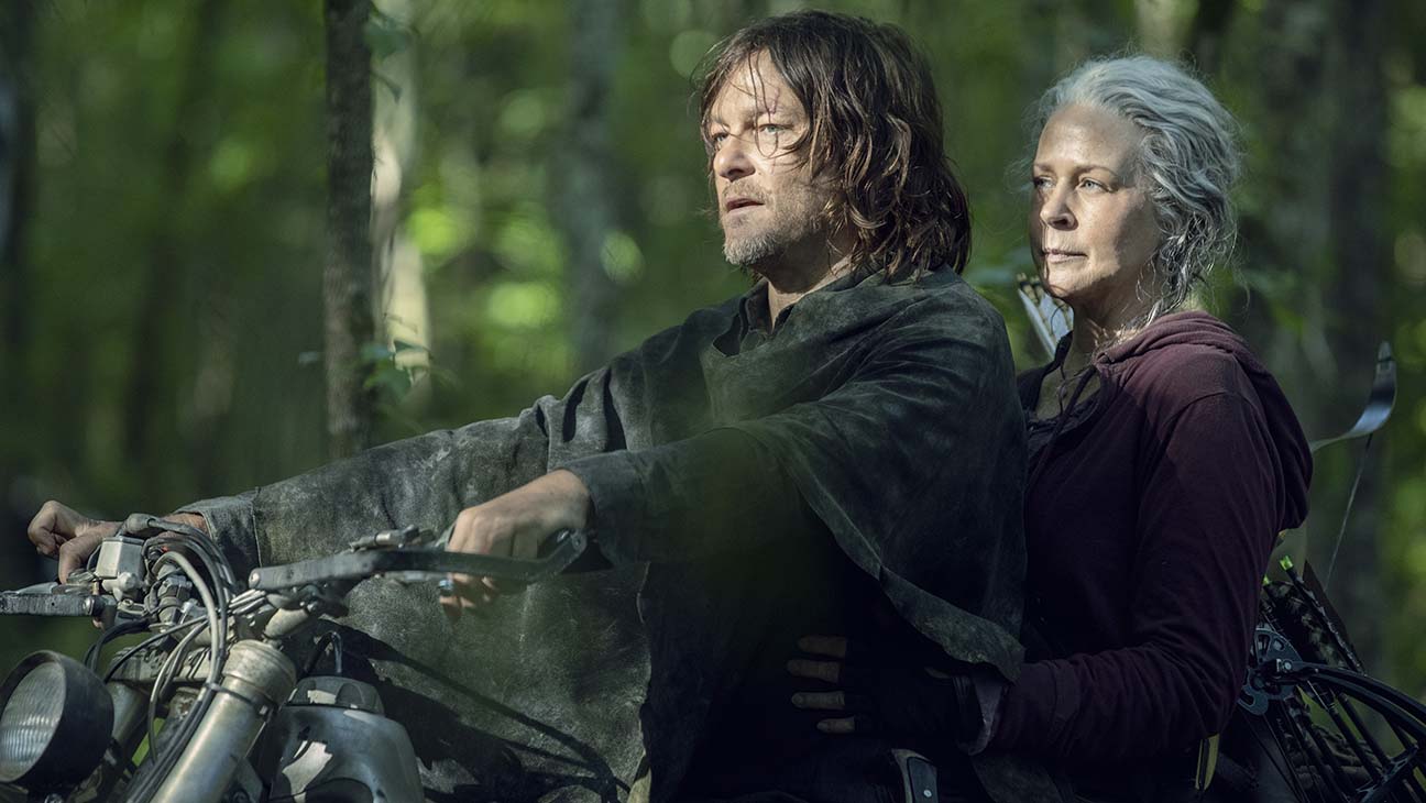 Norman Reedus as Daryl Dixon, Melissa McBride as Carol Peletier - The Walking Dead _ Season 10 - Photo Credit: Jackson Lee Davis/AMC