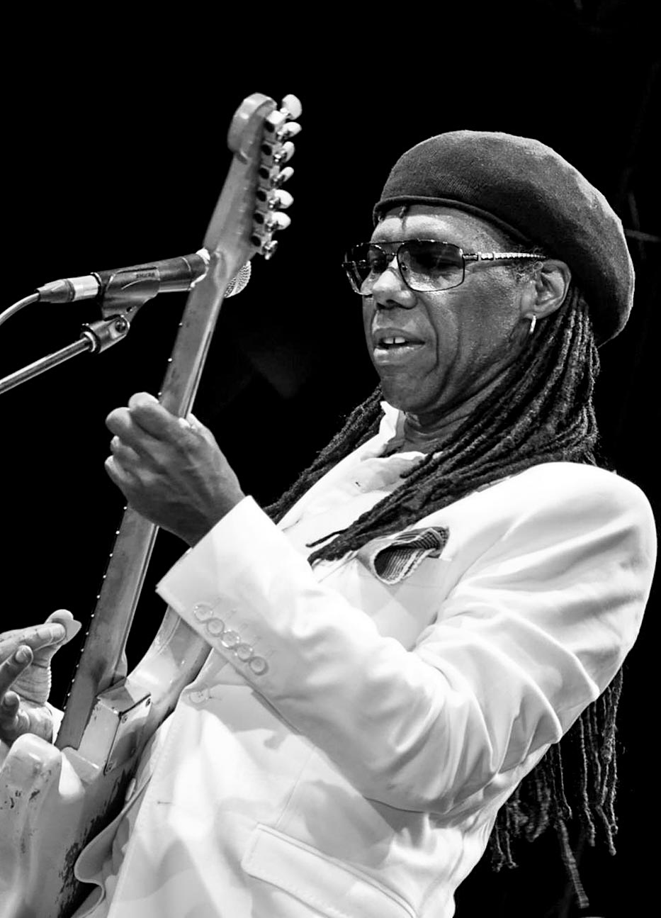 Nile Rodgers playing guitar