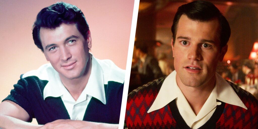 Rock Hudson and the actor who plays him, Jake Picking