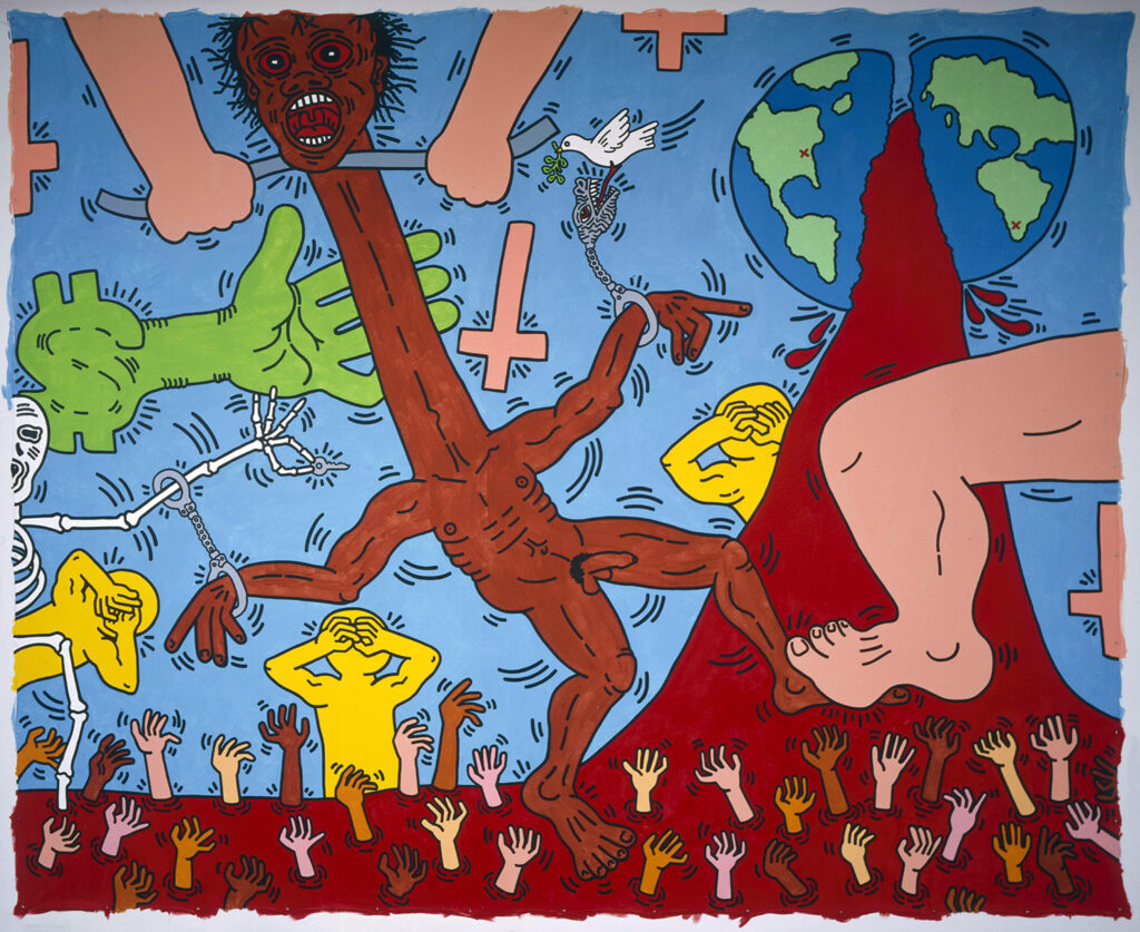 Keith Haring Michael Stewart USA for Africa painting