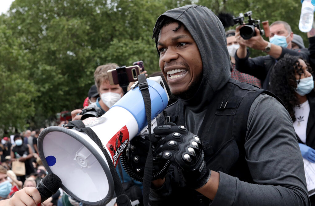 John Boyega at protest for BLM