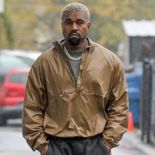 Kanye West walking down the street
