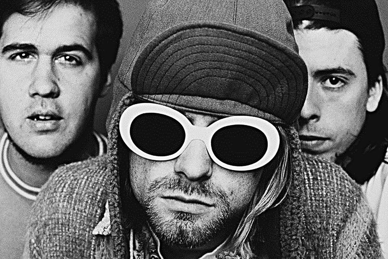 nirvana black and white portrait