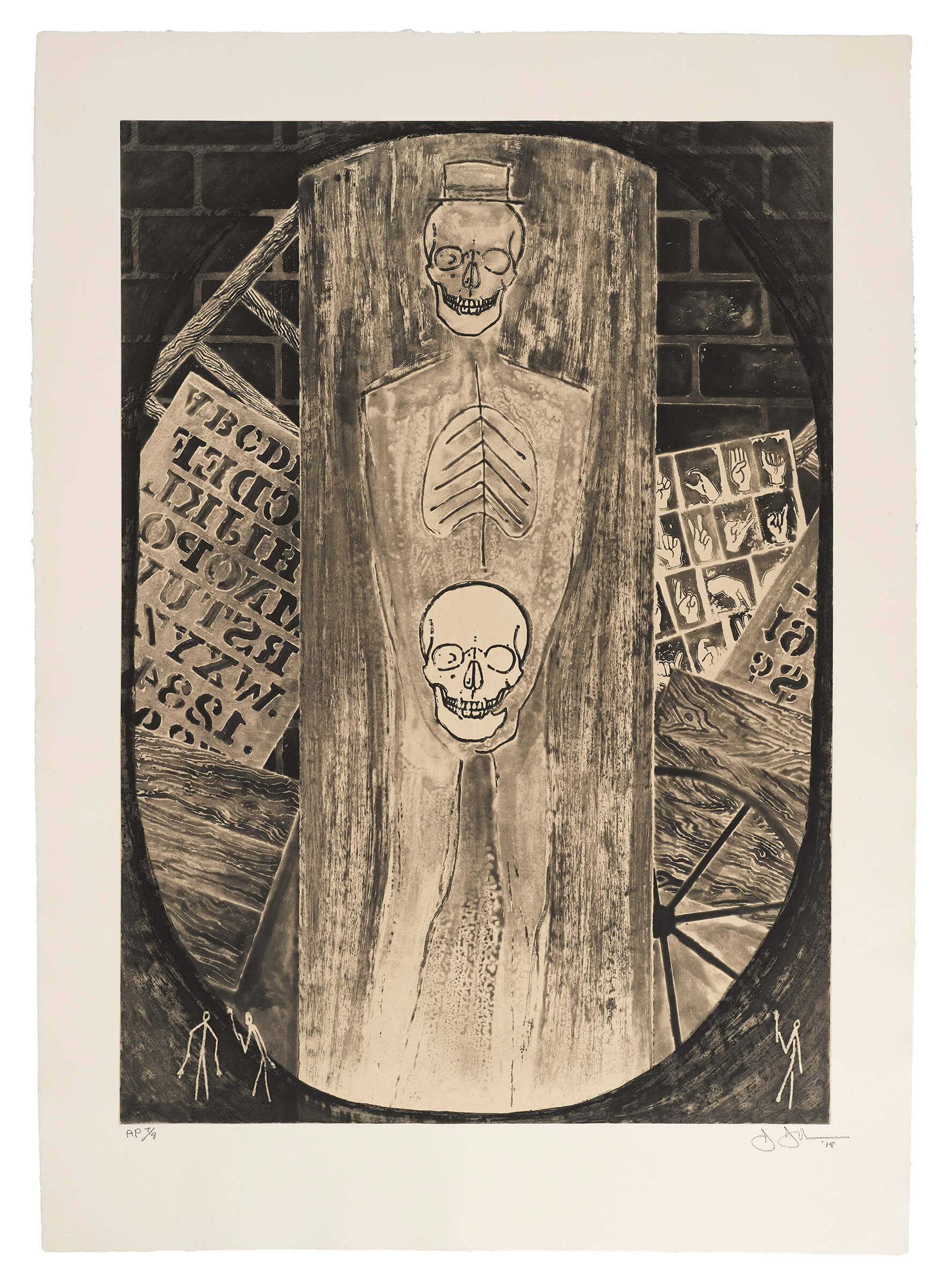Untitled, 2018 Intaglio with chine-collé. A.P. 7/8 Collection Walker Art Center, Gift of the artist, 2019 © Jasper Johns and U.L.A.E./VAGA at Artists Rights Society (ARS), NY Published by Universal Limited Art Editions