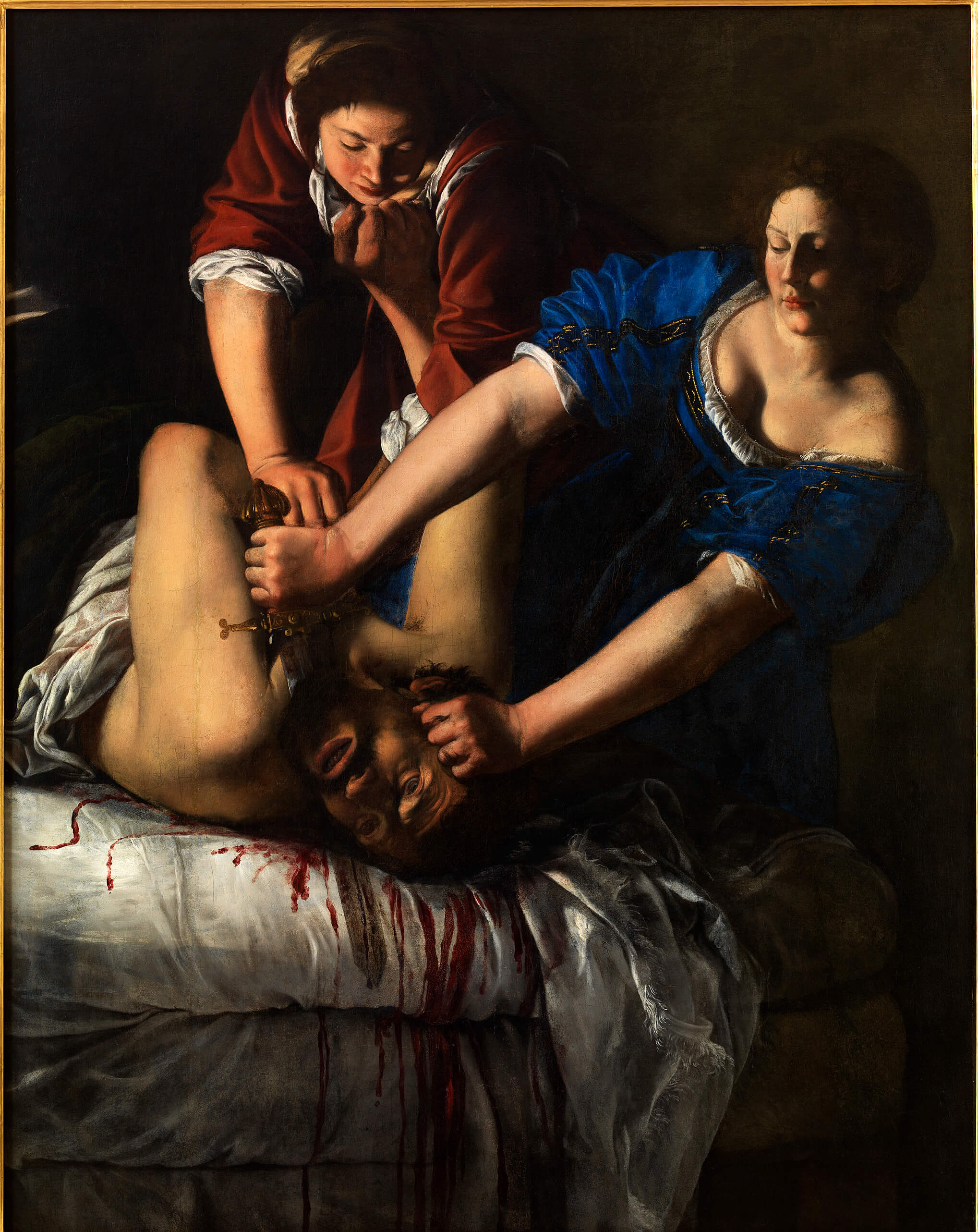 Artemisia Gentileschi. Judith beheading Holofernes, about 1612-13
