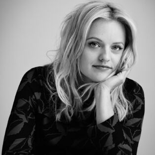 elisabeth moss black and white portrait