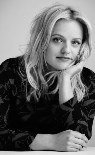 elisabeth moss black and white portrait