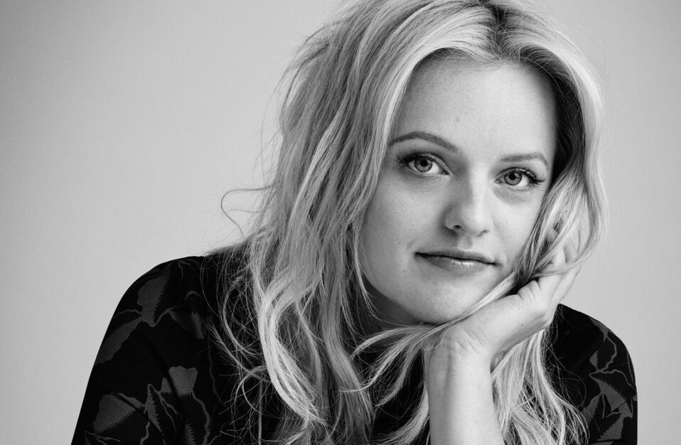 elisabeth moss black and white portrait