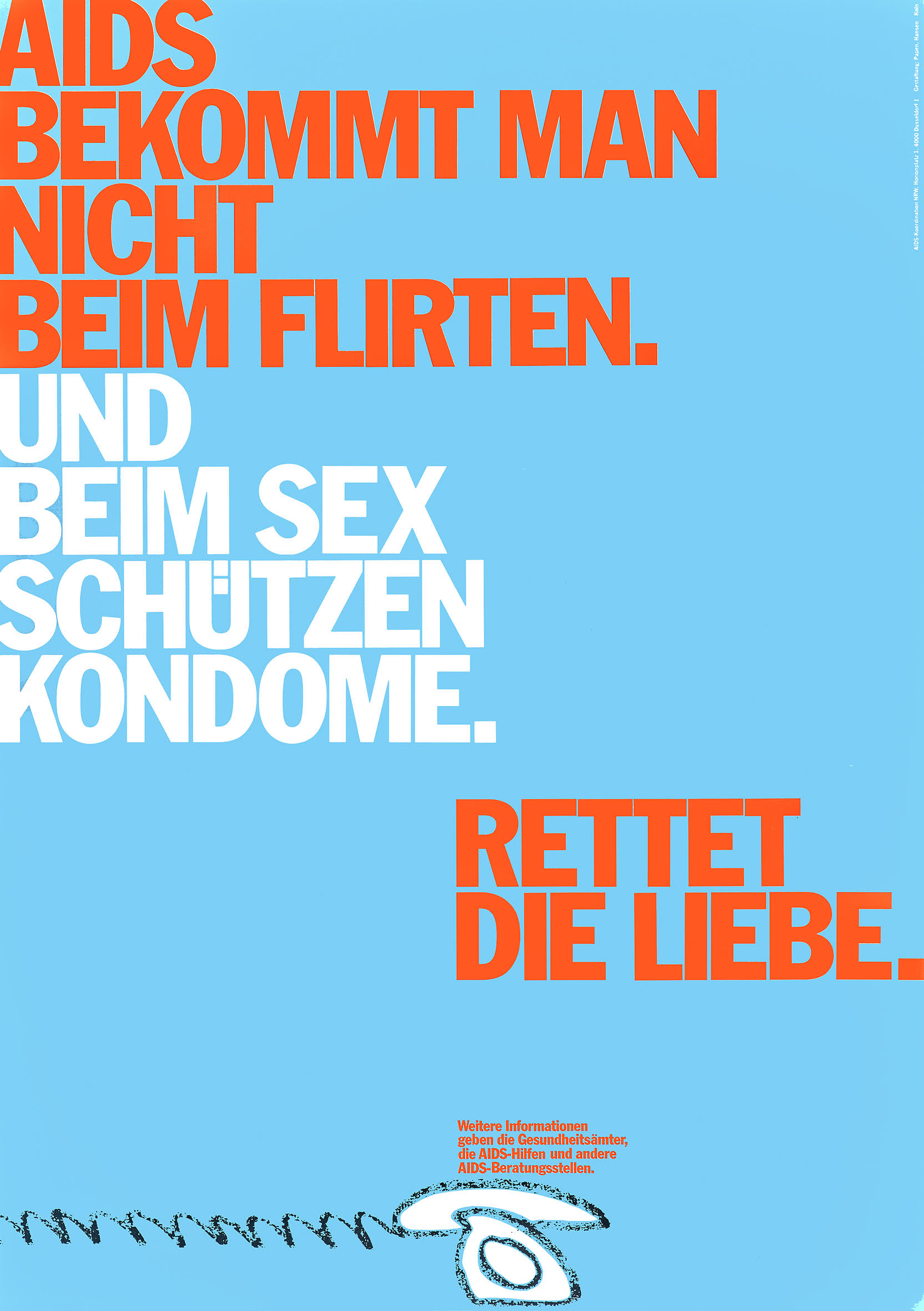 Papen / Hansen Rettet die Liebe. AIDS bekommt man nicht beim Flirten. Deutschland, ca. 1995
