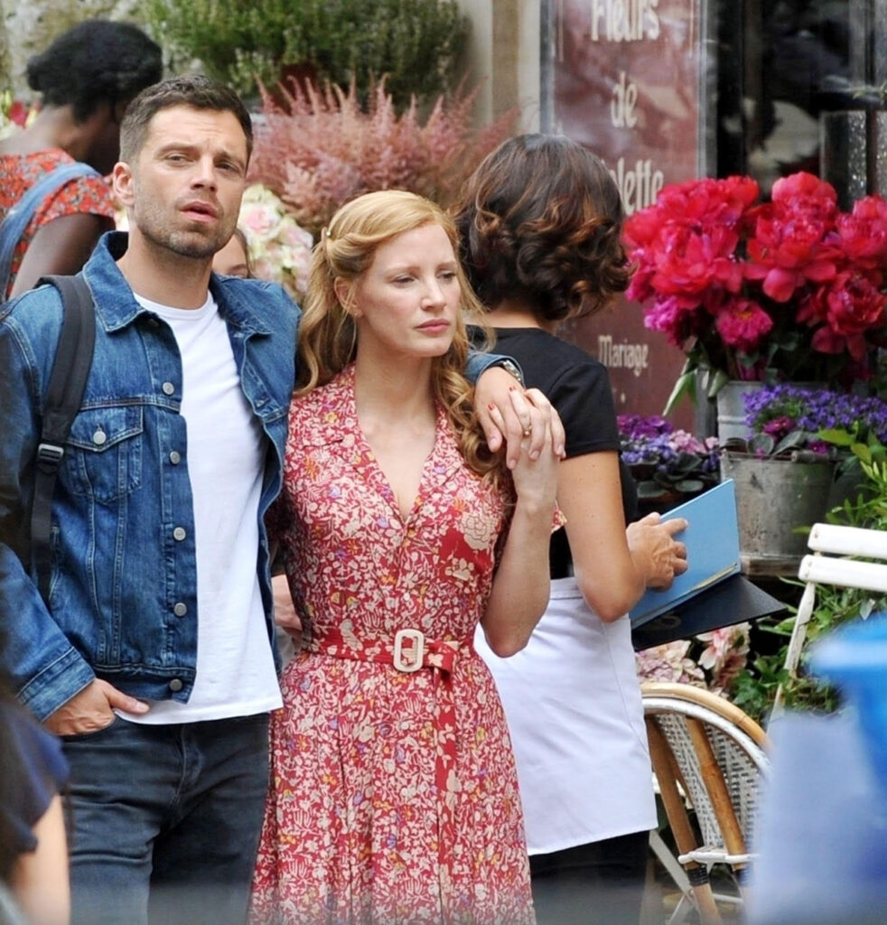 Jessica Chastain and Sebastain Stan in The 355